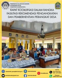 RAPAT KOORDINASI DALAM RANGKA FASILITASI REKOMENDASI PENGANGKATAN DAN PEMBERHENTIAN PERANGKAT DESA